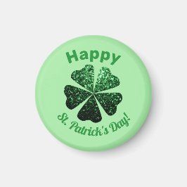Dunkelgrüner Glitzer funkeln Kleeblatt St Patrick  Magnet