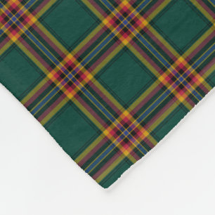 Dunkelgrüner Karierter Moran Tartan Fleecedecke
