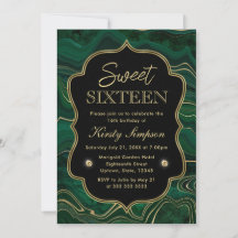 Dunkelgrüner Malachit und goldener Foil Strata Swe