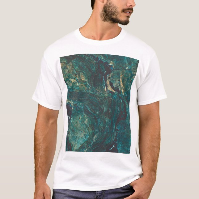 Dunkelgrüner Marmor: luxuriöse Textur. T-Shirt (Vorderseite)