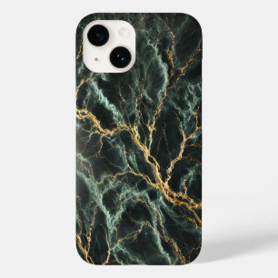 Dunkelgrüner Marmor mit goldenen Adern Case-Mate iPhone 14 Hülle
