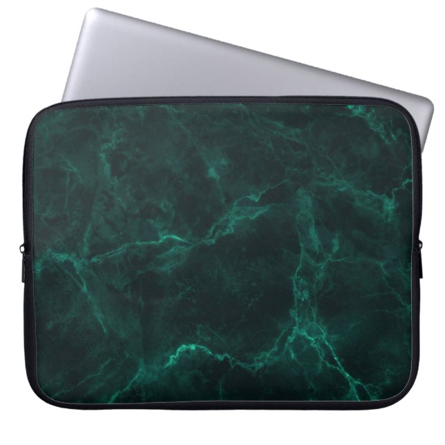Dunkelgrüner Marmor, nahtlose Textur. Laptopschutzhülle (Vorderseite)