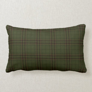 Dunkelgrüner Schwarzer Brauner Schottischer Tartan Lendenkissen
