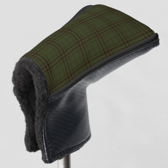 Dunkelgrüner Tartan Kariert schottisches Muster  Golf Headcover (3/4 Vorderseite)