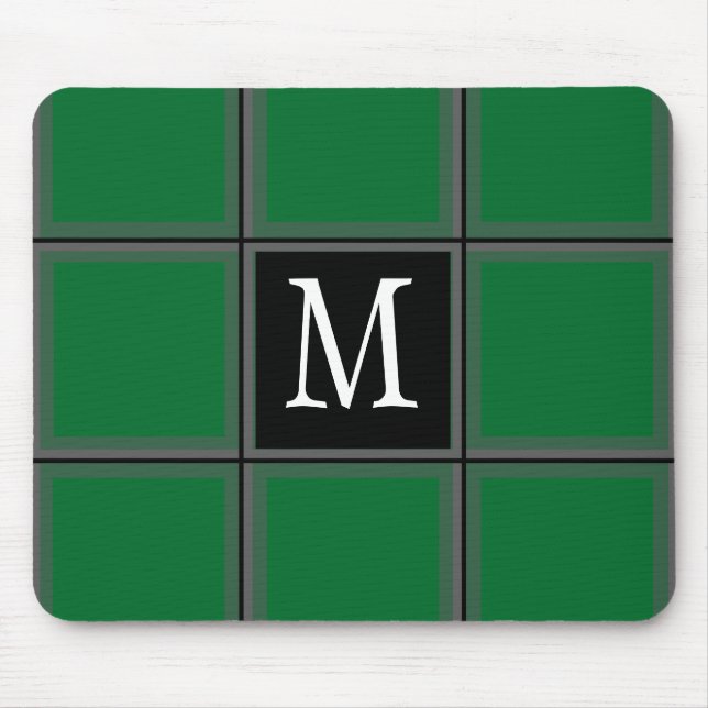 Dunkelgrüner und grauer Single, anfangs gestrichen Mousepad (Vorne)