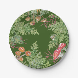 Dunkelgrüner Waldfrosch Bienenstaum Rustikal Pappteller