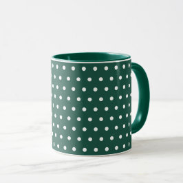 Dunkelgrüner weißer Polka Dots Clean einfache Mini Tasse
