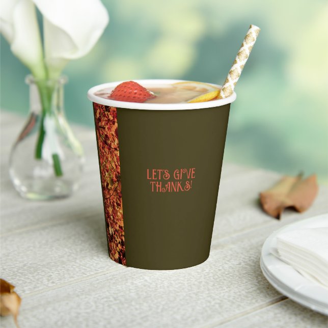 Dunkelgrünes Abendessen Herbstfest Glückwunsch Tha Pappbecher (In Situ)