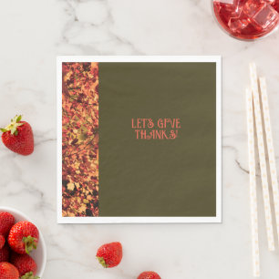 Dunkelgrünes Abendessen Herbstglücklich Dank geben Serviette