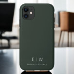 Dunkelgrünes Elegant Moderner Minimalistischer Mon Case-Mate iPhone Hülle<br><div class="desc">Steigen Sie mit unserem klassischen Elegant Modern Minimalistisch Monogram Name iPhone Case auf. Dieses sorgfältig gestaltete Gehäuse verbindet zeitlose Eleganz mit zeitgemäßem Minimalismus. Er ist perfekt gestaltet und schützt nicht nur Ihr Gerät, sondern fügt auch eine Touch personalisierten Stils hinzu. Die Optionen für die Anpassung von Monogrammen und Namen machen...</div>