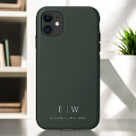 Dunkelgrünes Elegant Moderner Minimalistischer Mon Case-Mate iPhone Hülle<br><div class="desc">Steigen Sie mit unserem klassischen Elegant Modern Minimalistisch Monogram Name iPhone Case auf. Dieses sorgfältig gestaltete Gehäuse verbindet zeitlose Eleganz mit zeitgemäßem Minimalismus. Er ist perfekt gestaltet und schützt nicht nur Ihr Gerät, sondern fügt auch eine Touch personalisierten Stils hinzu. Die Optionen für die Anpassung von Monogrammen und Namen machen...</div>