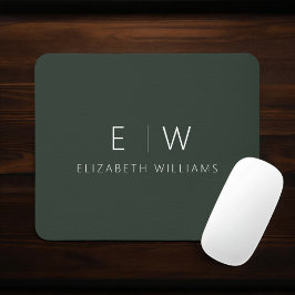 Dunkelgrünes Elegant Moderner Minimalistischer Mon Mousepad