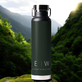 Dunkelgrünes Elegant Moderner Minimalistischer Mon Trinkflasche
