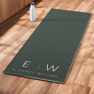 Dunkelgrünes Elegant Moderner Minimalistischer Mon Yogamatte