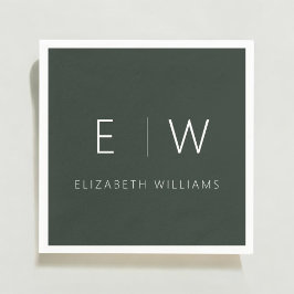 Dunkelgrünes Elegant Modernes Minimalistisches Sch Serviette