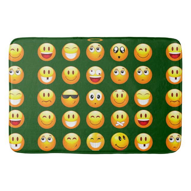 dunkelgrünes Emoji-Badematte Badematte (Vorderseite)