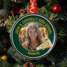 Dunkelgrünes Gold Cheerleader Foto Weihnachten