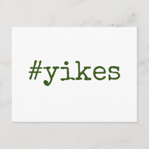 Dunkelgrünes Hashtag Yikes Verschobene Hochzeit Postkarte