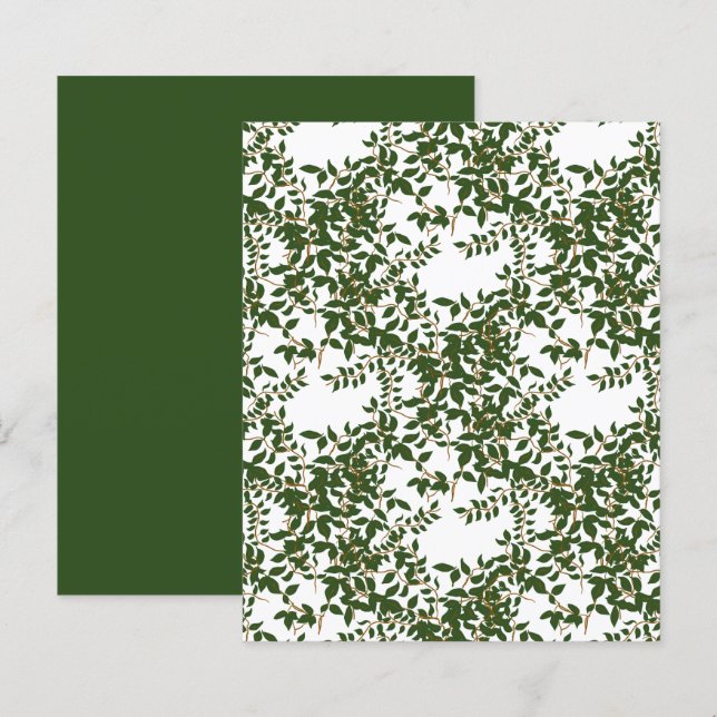 Dunkelgrünes Jasmine Vine Weißbuch (Vorne/Hinten)
