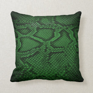 Dunkelgrünes Snakeskin-Musterkissen 2 Kissen