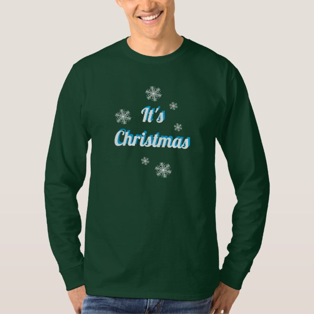 Dunkelgrünes Sweatshirt für Weihnachten T - Shirt (Vorderseite)