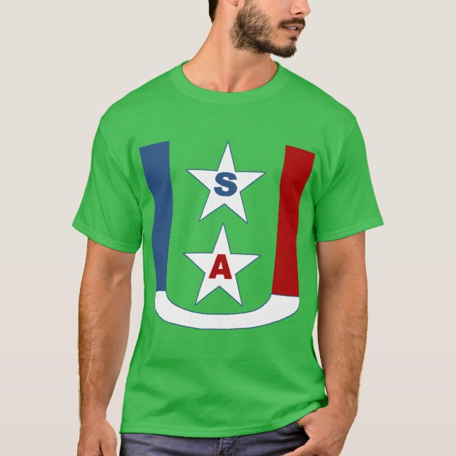 Dunkelgrünes T-Shirt DESIGN USA (Vorderseite)