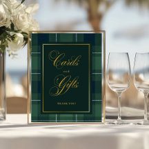 Dunkelgrünes Tartan-Polo-Karo-Karten- und Geschenk