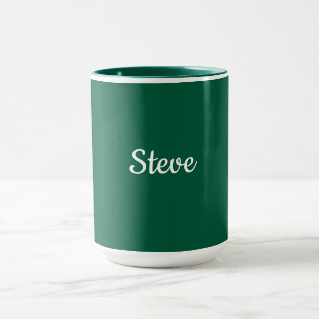 Dunkelgrünes Template, weißer Text, Tasse (Zentrum)