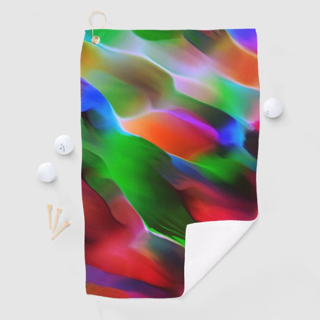 Dunkelgrünes und rotes Relief und Tiefe Golfhandtuch (Insitu)