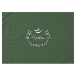 Dunkelgrünes Wappen Personalisiert Tischdecke