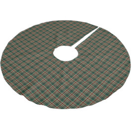 Dunkelgrünes Weihnachtskariertes Muster Polyester Weihnachtsbaumdecke