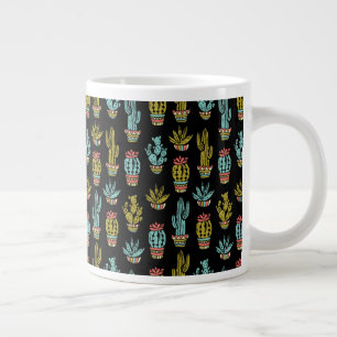 Dunkelgrunge-Kaktus-Muster Jumbo-Tasse