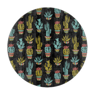 Dunkelgrunge-Kaktus-Muster Schneidebrett