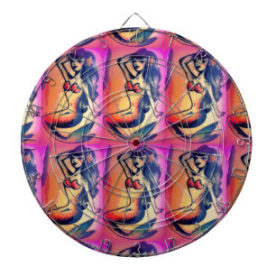 dunkelhaarige Meerjungfrau Dartscheibe