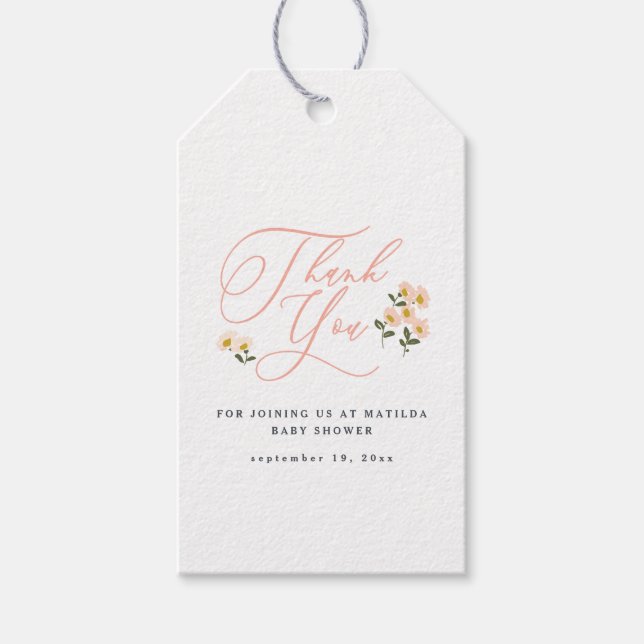 Dunkelhaarige schwarze Mama zu Baby Dusche Danke Geschenkanhänger (Vorderseite)