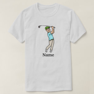 Dunkelhaariger männlicher Golfer Par-Tee-Typ T-Shi T-Shirt