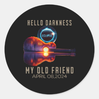 Dunkelheit mein alter Freund Solar Eclipse April Runder Aufkleber