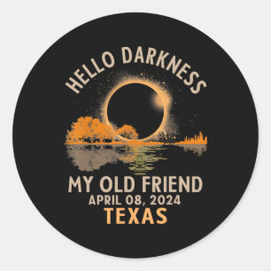 Dunkelheit mein alter Freund Total Solar Eclipse 2 Runder Aufkleber