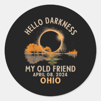 Dunkelheit mein alter Freund Total Solar Eclipse 2 Runder Aufkleber