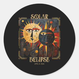 Dunkelheit meine alte Freundin Cat Solar Eclipse A Runder Aufkleber