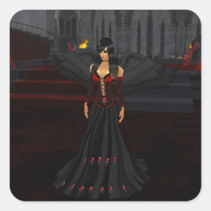 Dunkelheits-Engels-Aufkleber Quadratischer Aufkleber