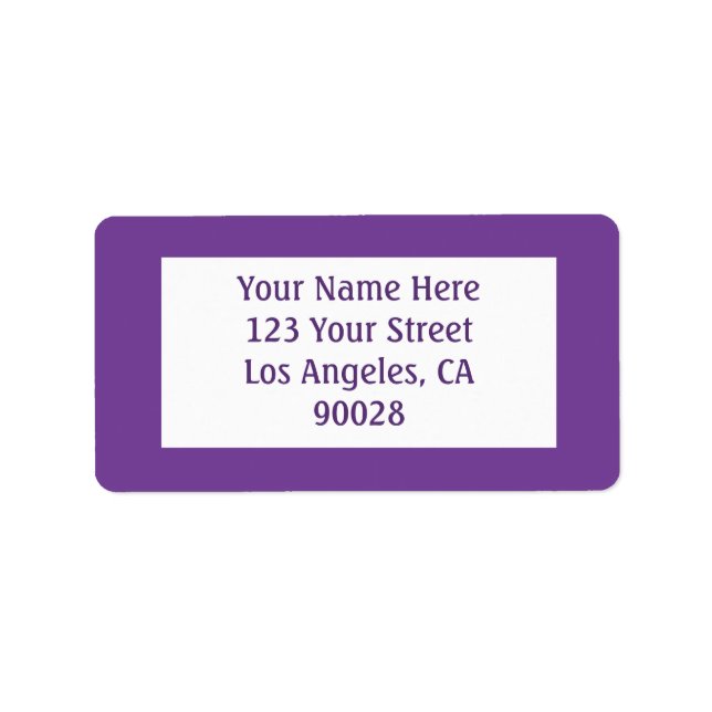 Dunkellila Adressaufkleber (Vorne)