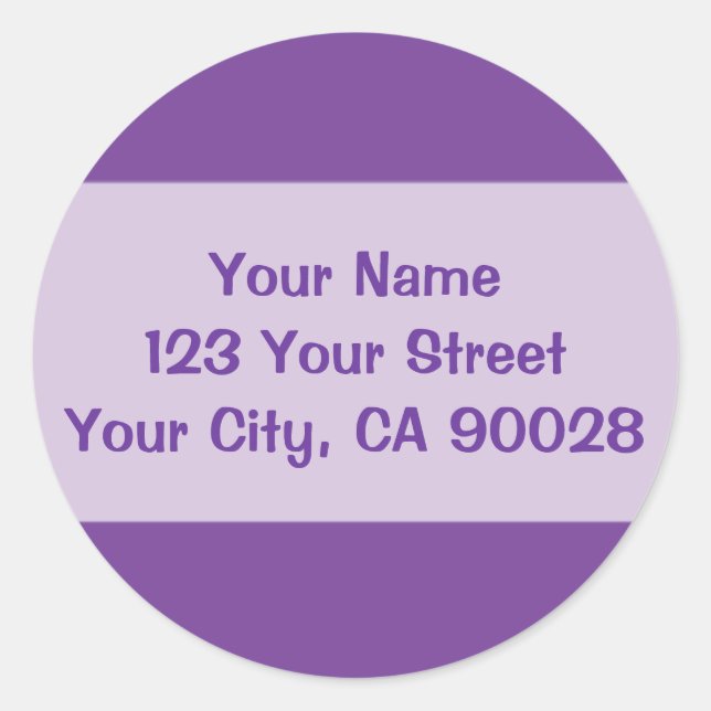 Dunkellila Runder Aufkleber (Vorderseite)