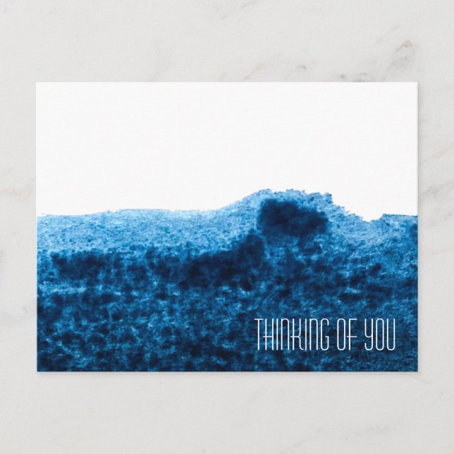 Dunkelmarineblau minimale Wasserfarbe Postkarte (Vorderseite)