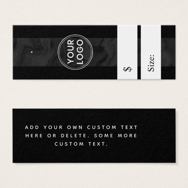 Dunkelmarmorstreifen schwarz Preisschild (Vorne & Hinten)