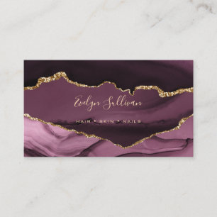 Dunkelmauve und Gold Visitenkarte
