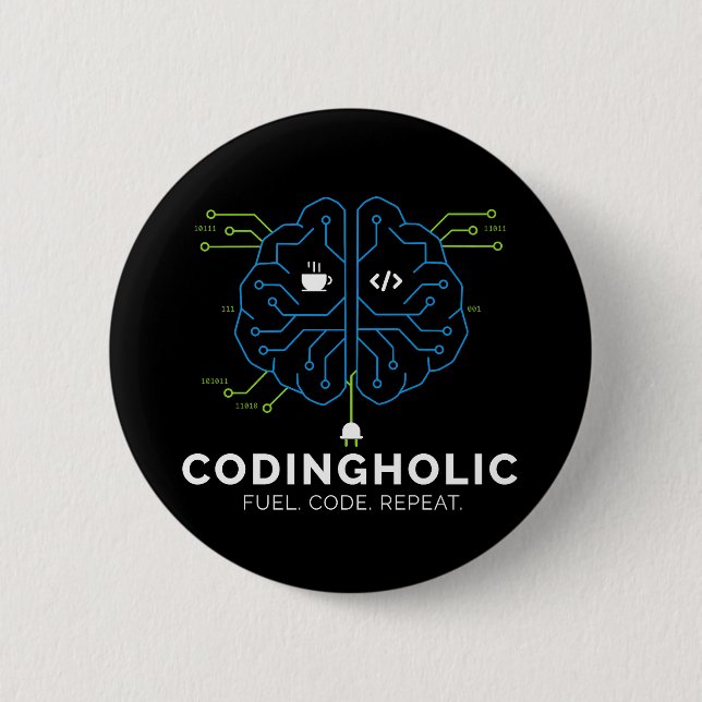 Dunkelmodus-Coder-Button-Nerd-Geek-Tech-Pin-Swag Button (Vorderseite)