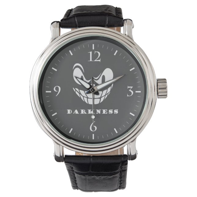 Dunkelmonstergesicht Armbanduhr (Vorderseite)