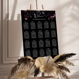 Dunkelmoody-Bordeaux-Blume Sitzplan Poster