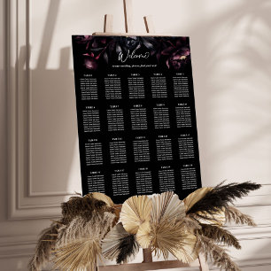 Dunkelmoody-Bordeaux-Blume Sitzplan Poster